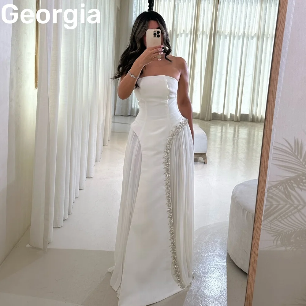 Vestidos de ocasião formal personalizar coluna sem alças até o chão beadings vestidos de noite de luxo com zíper sem mangas vestidos de