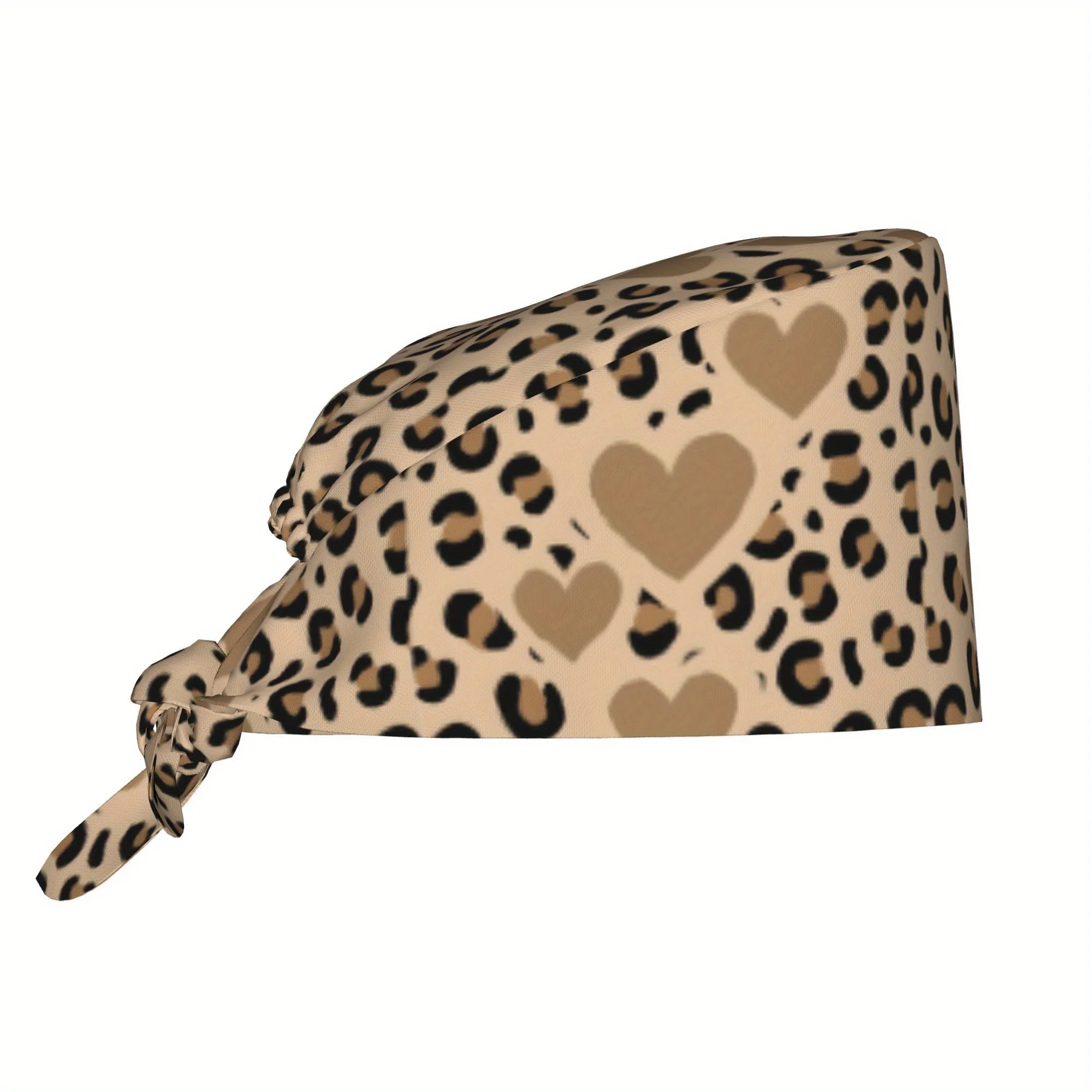 Stilvolle, bedruckte Unisex-Arbeitsmütze im Love-Heart-Design, leichte, verstellbare Totenkopfmütze, geeignet für Krankenschwestern, Köche, Kochmützen