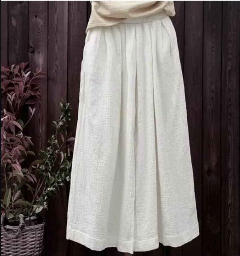 Spodnie haremki z konopi na jesień 2026, plus size, rozmiary L-6XL 7XL, luźne spodnie damskie, bawełniane lniane plisowane spodnie z szerokimi nogawkami.