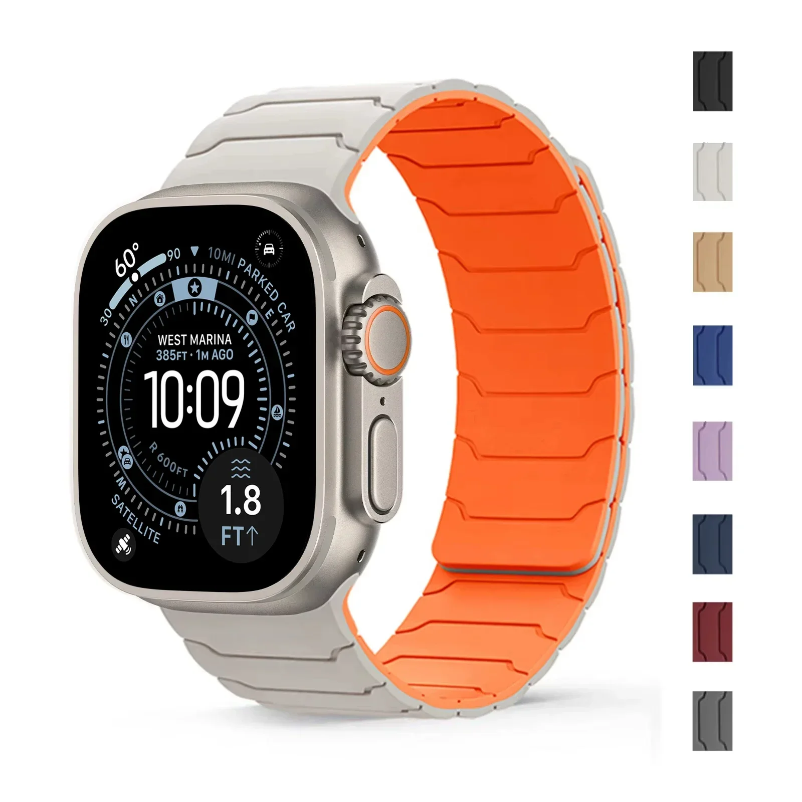 Magnetic Straps for Apple Watch Bands Ultra 2 3 49 44 40 41 46 42mm 45mm 38 Silicone Sports Bracelet iWatch Series 11 9 8 SE 10