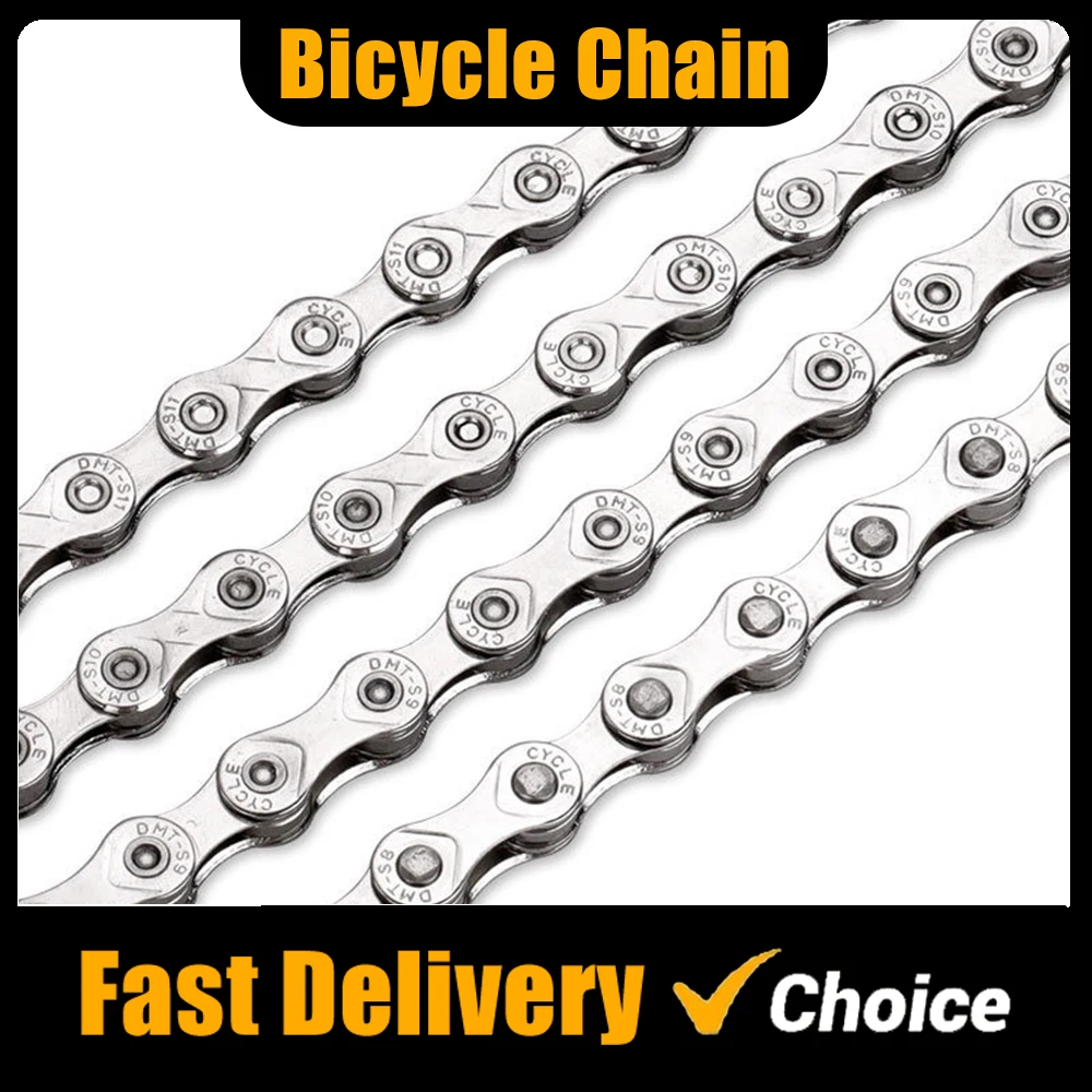 

Mountain Road Bike Chain 8 9 10 11S Speed Silver Variable Speed Chain 116 Knots Chain With Magic Linker