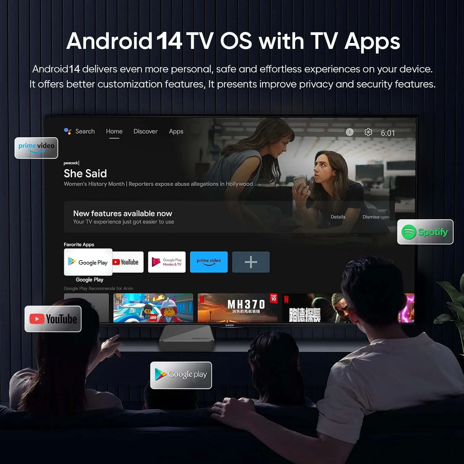 Global Version Mortal T1S Android 14 Smart WIFI 6 Quad Core TV Box Allwinner H313 Google Assistant Streaming BT 5.0 Media Player