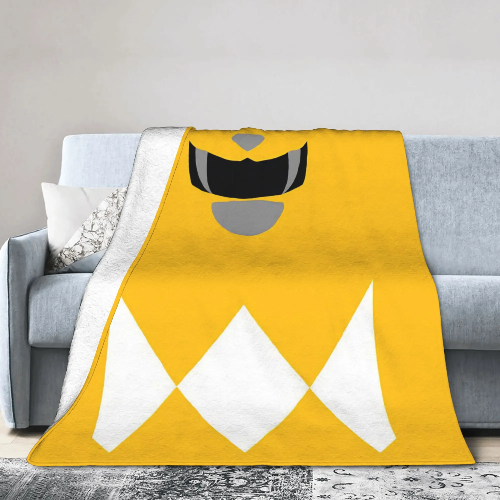 Yellow Ranger Blankets Power R-Ranger Plush Funny Breathable Throw Blanket for Coverlet Textile Decor