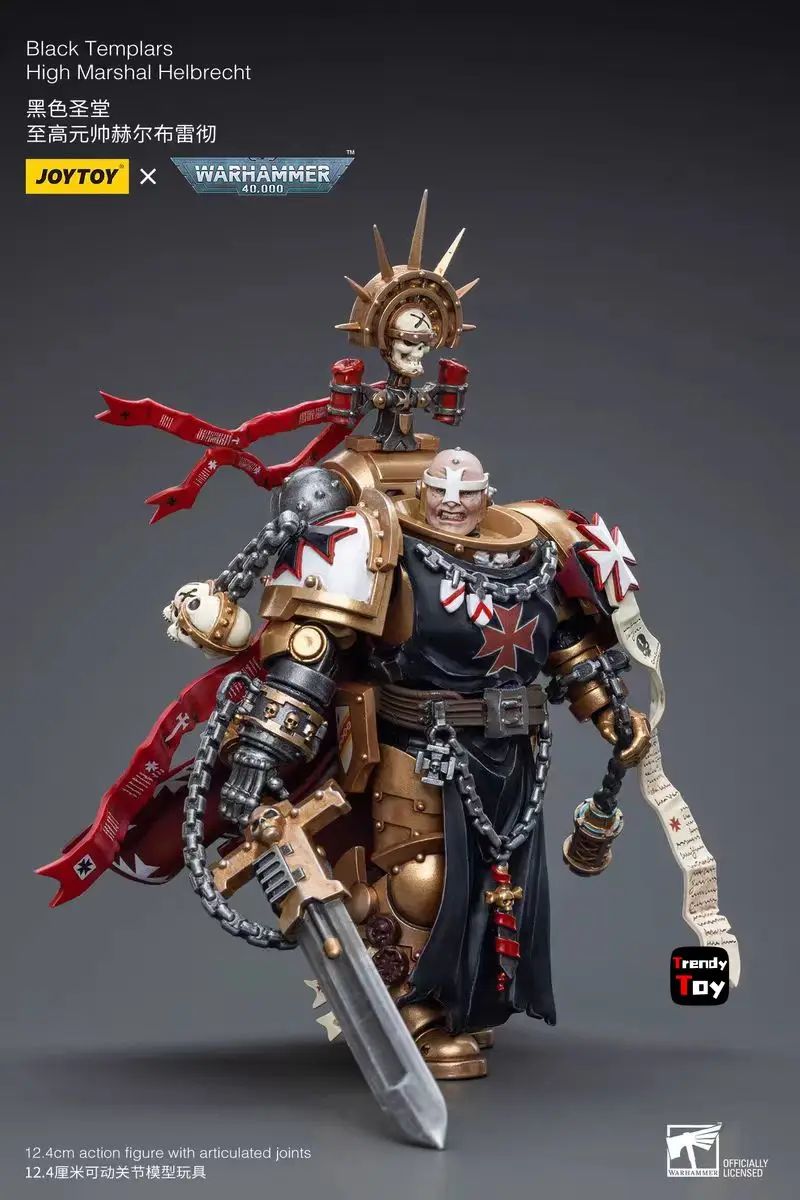 【JOYTOY】Warhammer 40K Black Templars High Marshal Helbrecht 1/18 Action Figure Toys