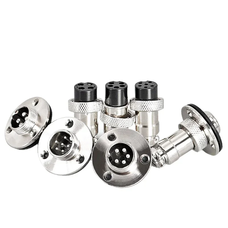 5/10 Sets GX12 GX16 GX20 Flange Butting Type 2/3/4/5/6/7/8/9/10/12/14/15 Pin Male&Femal  Aviation Plug &Socket Connectors Copper