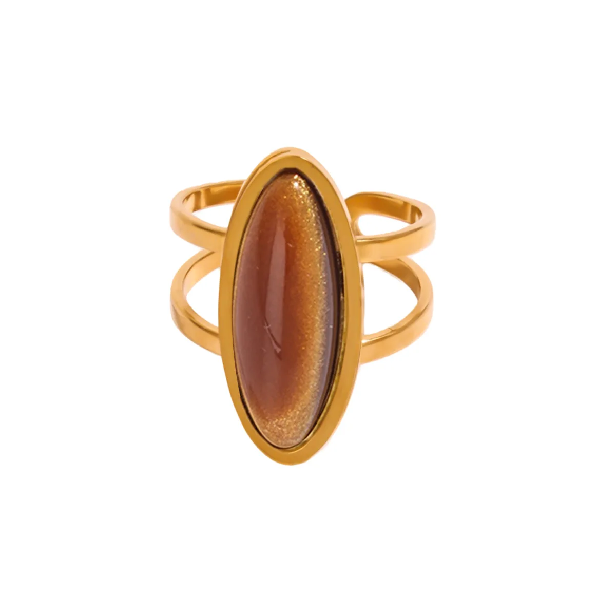 Women's Vintage Oval Resin Adjustable Ring
