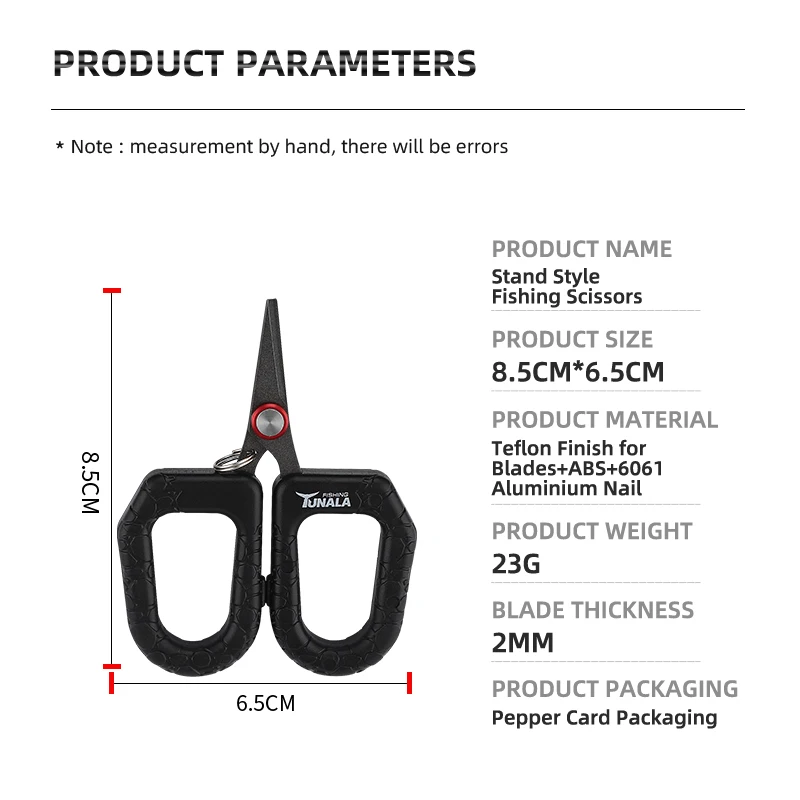 New Design Standing Fishing Scissors, Multi-Functional Fishing Shears 3.4inch Fishing Scissors for Braided Line Cutters
