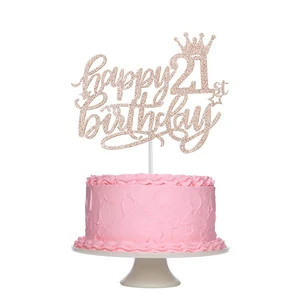Nuevas llegadas Rose Gold Happy Birthday Cake Topper 13th 16th 18th 21th 30th 40th 50th Edad Regalos para adultos Decoración de decoración de pastel de fiesta 10 mejores ventas de 40 cumpleaños topper - №7