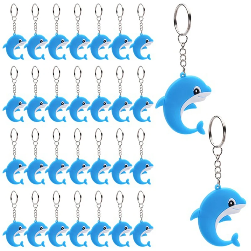 Dolphin Fruit Keychain Cute Dolphin Keychain Rubber Keyrings And Keychains For Summer Women Men, 1.6-2 Inches