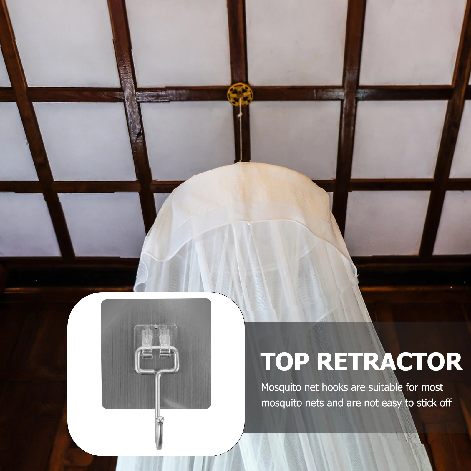 

5pcs Mosquito Net Hooks Ceiling Bed Canopy Hooks Replace Stainless Steel Dome Hangers Strong Adhesive Home Decor