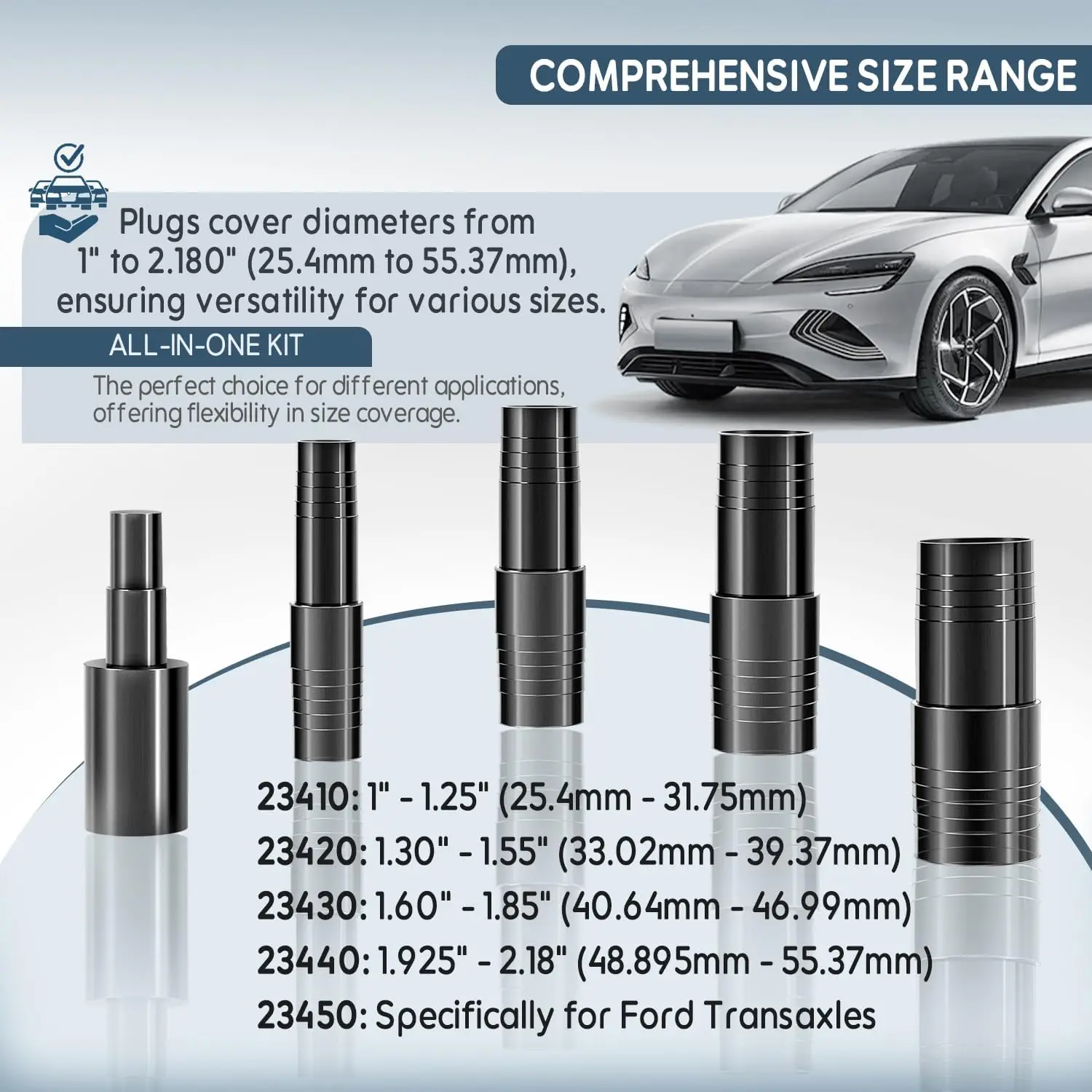 TML Transmission/Transaxle Plugs 23400, Five Stepped Plugs Fits for Most Transmissions & Transaxles of Import & Domestic Cars