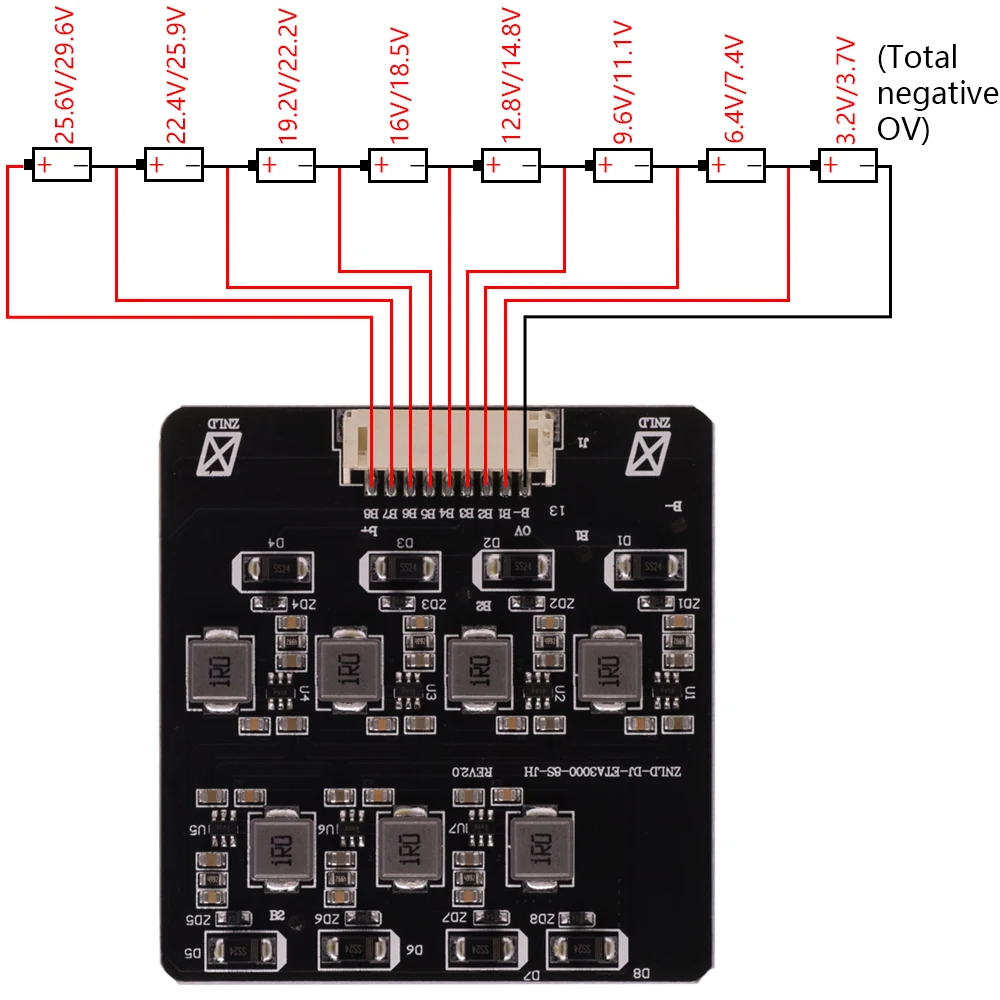 BMS 2S-8S 1.2A Balance Board Lifepo4 LTO Lithium Battery Active Equalizer Balancer Energy Transfer Board BMS 3S 4S 5S 6S 7S 8S