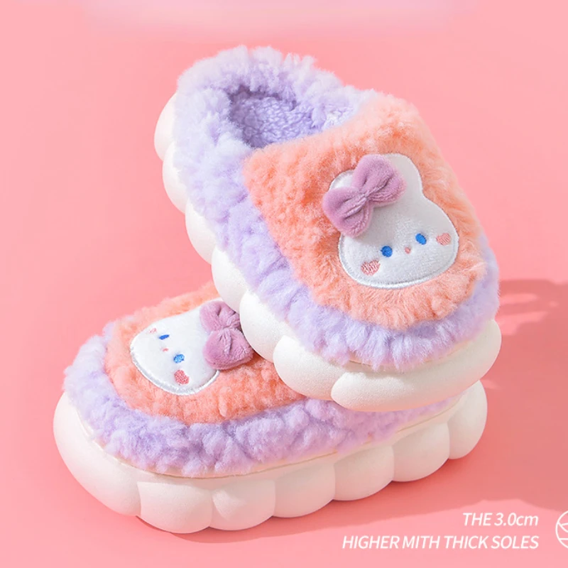 

Cute Cartoon Children's Winter Plush Kids Slippers Boys Shoes Toddler Girls Home Non-slip Student Cotton Shoes 1-10 Years