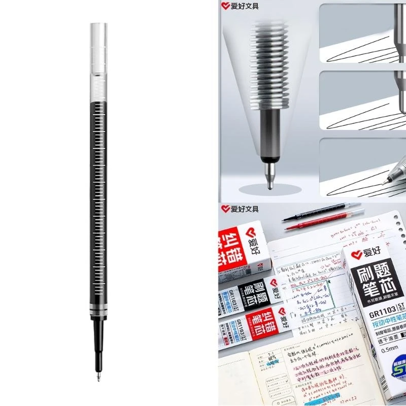 Recarga bolígrafos W89C, secado 0.5 mm 0.5 mm Gel Pen Rollerball Relleno bolígrafos recarga