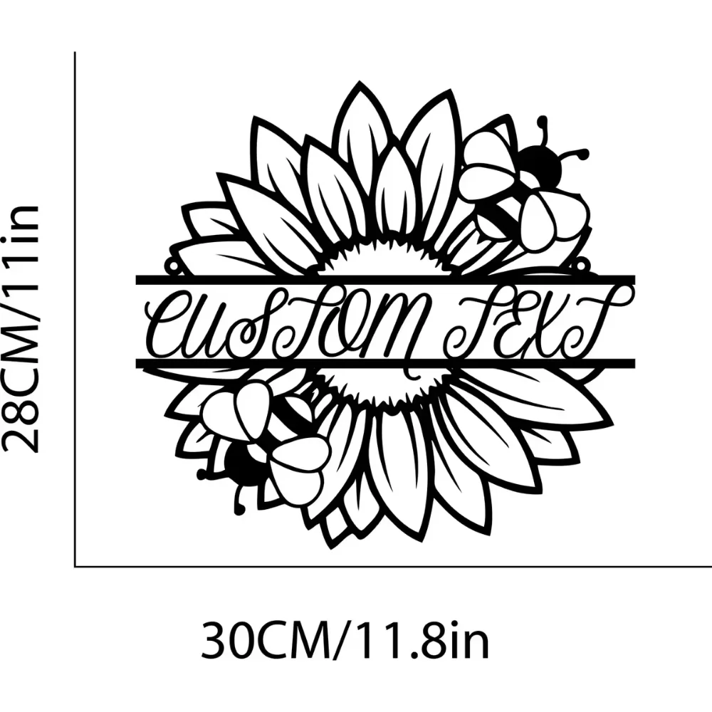 Custom made Sunflower Metal Sign with Name Stand out Welcome Sign for Home/Garden Combines Aesthetics Personal Touch Distinctive