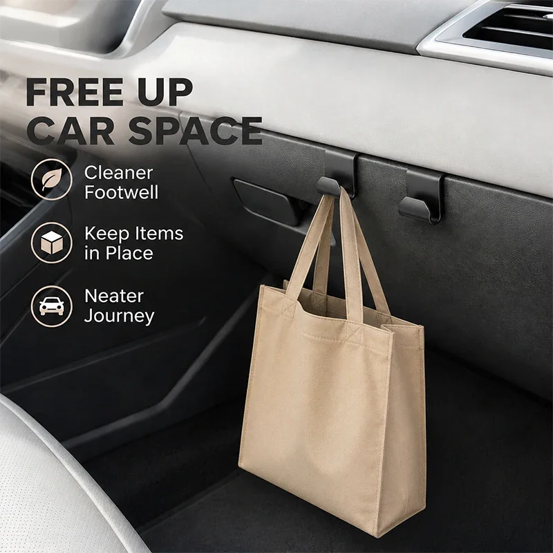 5PCS Universal Car Front Copilot Hooks Hanger Car Wall Mounted Storage Hooks For Glove Box Car Interior Accessories
