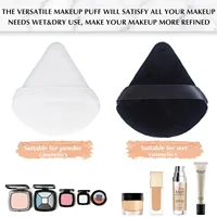2/5/10/20Pcs Triangle Velvet Powder Puff Pizza Flours Mini Face Makeup sponge Cosmetics Washable Lightweight Makeup Tool 3