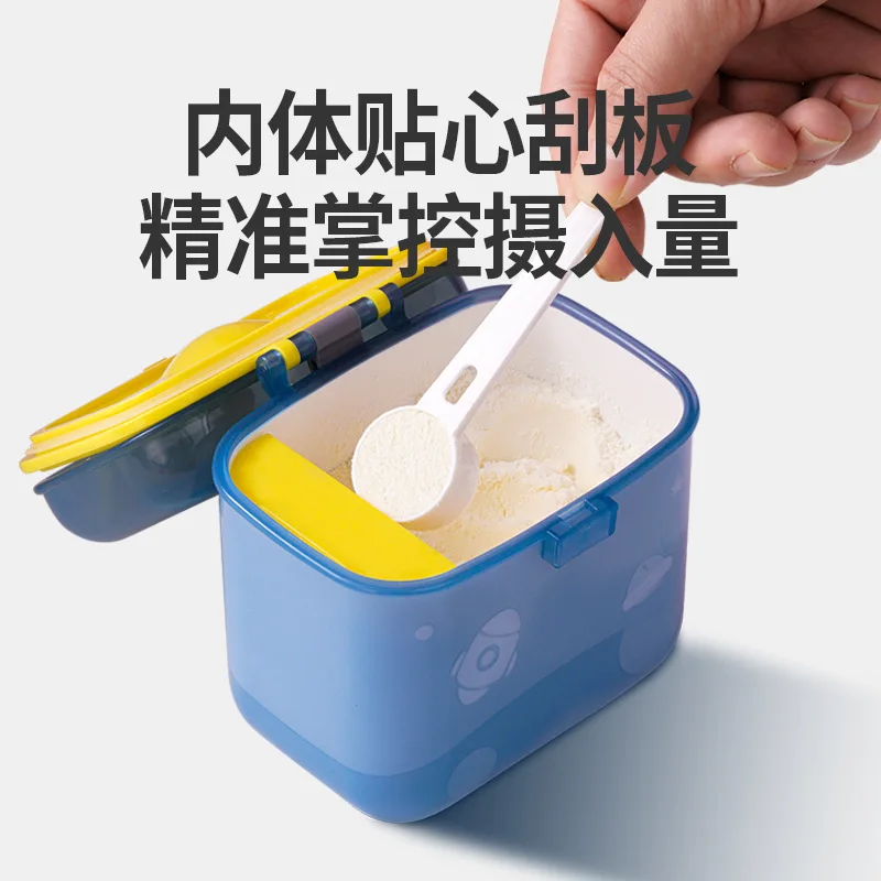 Water-proof Baby Milk Powder Storage Box Food Snacks Container Travel Snap Fastener Silicone Plastic Storage Box