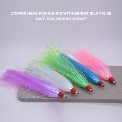 Bucktail Teaser Jig Kit Señuelos de Pesca con Falda Slip Flash