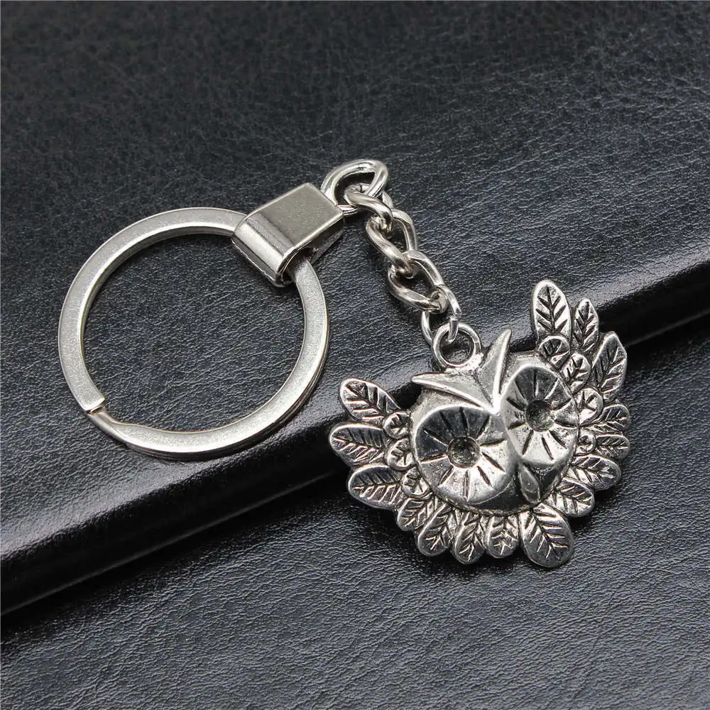 1pcs Owl Motorcycle Keychain Accessories Supplies For Jewelry Diy Ring Size 30mm