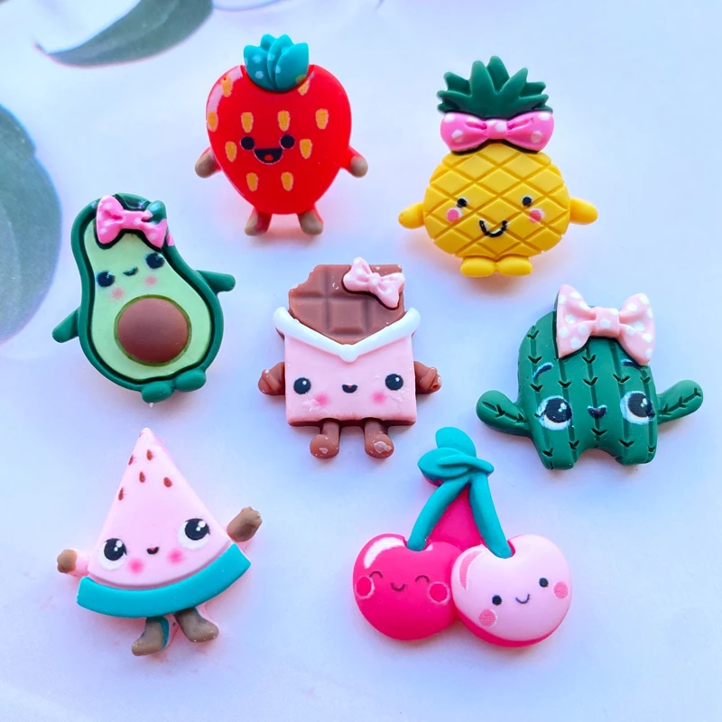 20Pcs/Kawaii Resin Mini Shaped Fruit Animals Flat Back Cabochon For Bows Accessories DIY Scrapbooking Crafts C14