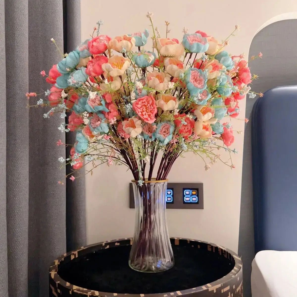 

30-45 Artificial Azalea Flowers, Realistic Silk Faux Bouquet for Living Room Coffee Table – Home Decor,Mantle Shelf Arrangement