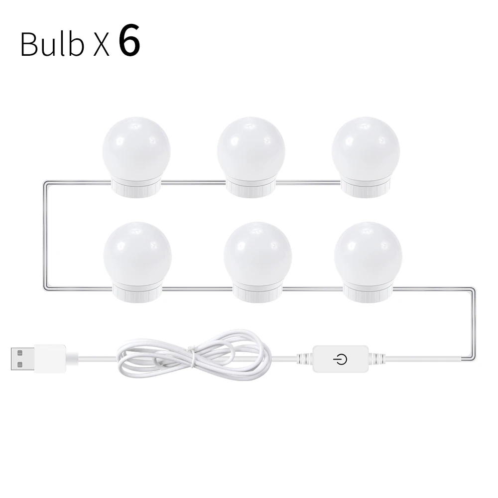 Led Make-Up Spiegel Gloeilamp Kaptafel Ijdelheid Verlichting Stepless Dimmen Led Wandlamp Voor Slaapkamer Badkamer Spiegel Decoratie