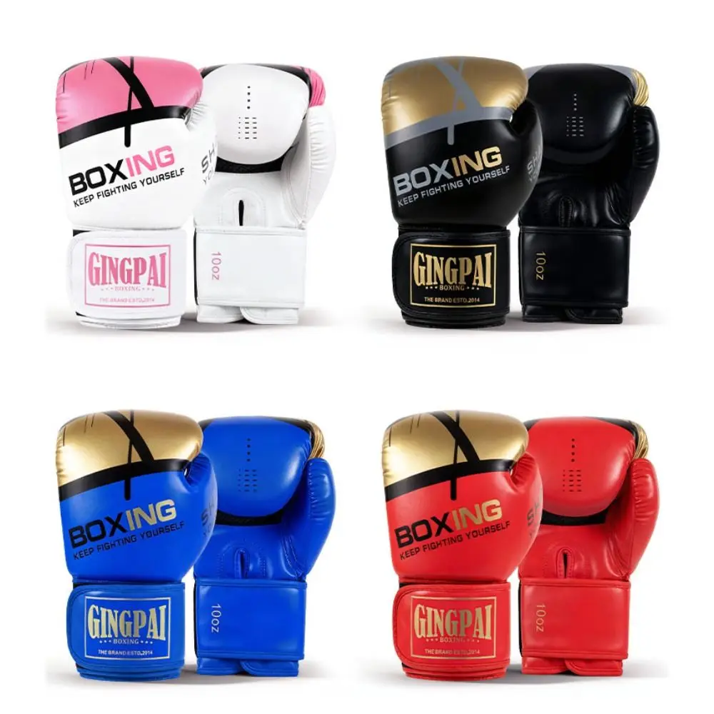 

Детские боксерские перчатки из дышащей искусственной кожи с утолщенной подкладкой, 6 унций, тренировочные перчатки для свободного боя, профессионального класса