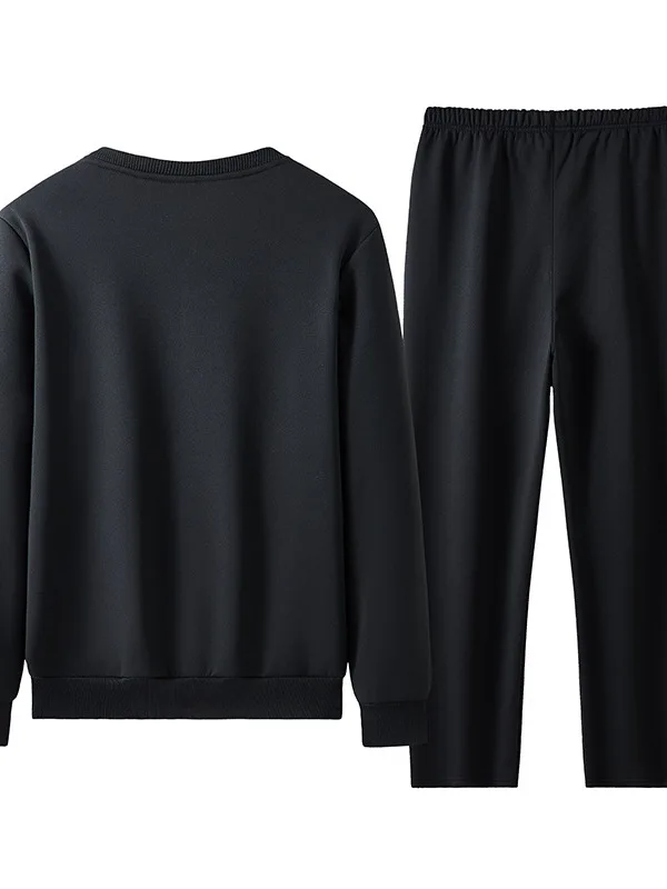 

Мужской комплект из двух предметов: лонгслив и брюки, однотонный, повседневный спортивный стиль, удобный крой, зимняя коллекция, китайский бренд