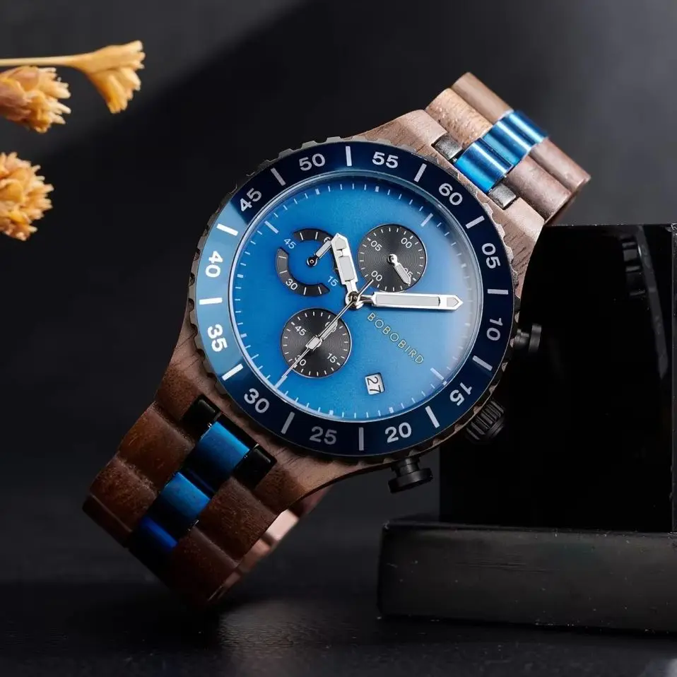 

Мужские часы BOBO BIRD, роскошные деревянные часы, 3-ферблатные многофункциональные наручные часы для мужчин, relogio masculino, дропшиппинг