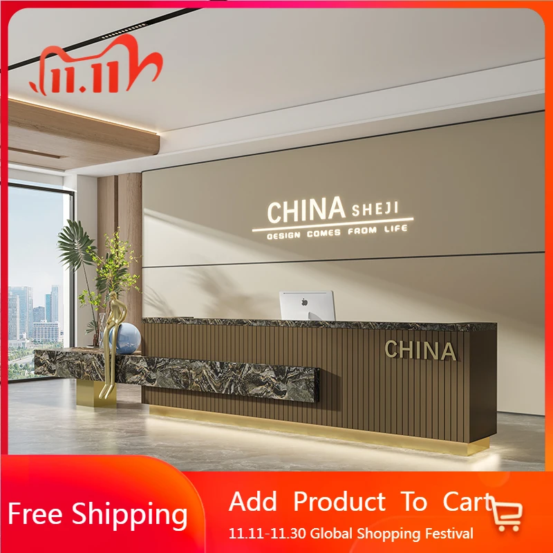 

Luxury Beauty Reception Desks Modern Shelves Restaurant Minimalist Reception Desks Organizers Mostrador Commercial Furniture