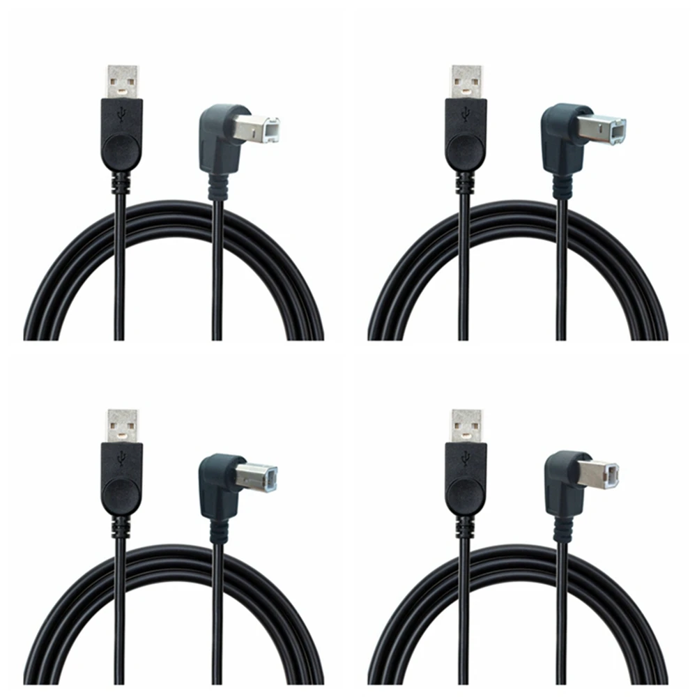 1M 1.5M USB printer elbow data cable high-speed square mouth BM connection cable extended scanner 90 degree L-shaped side bend