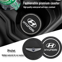 2Pcs Car Cup Mat Auto Cup Slot Non-Slip Coaster For Hyundai Genesis N-LINE I10 I20 I30 I40 IX20 IX35 Kona Getz Veloster Tucson