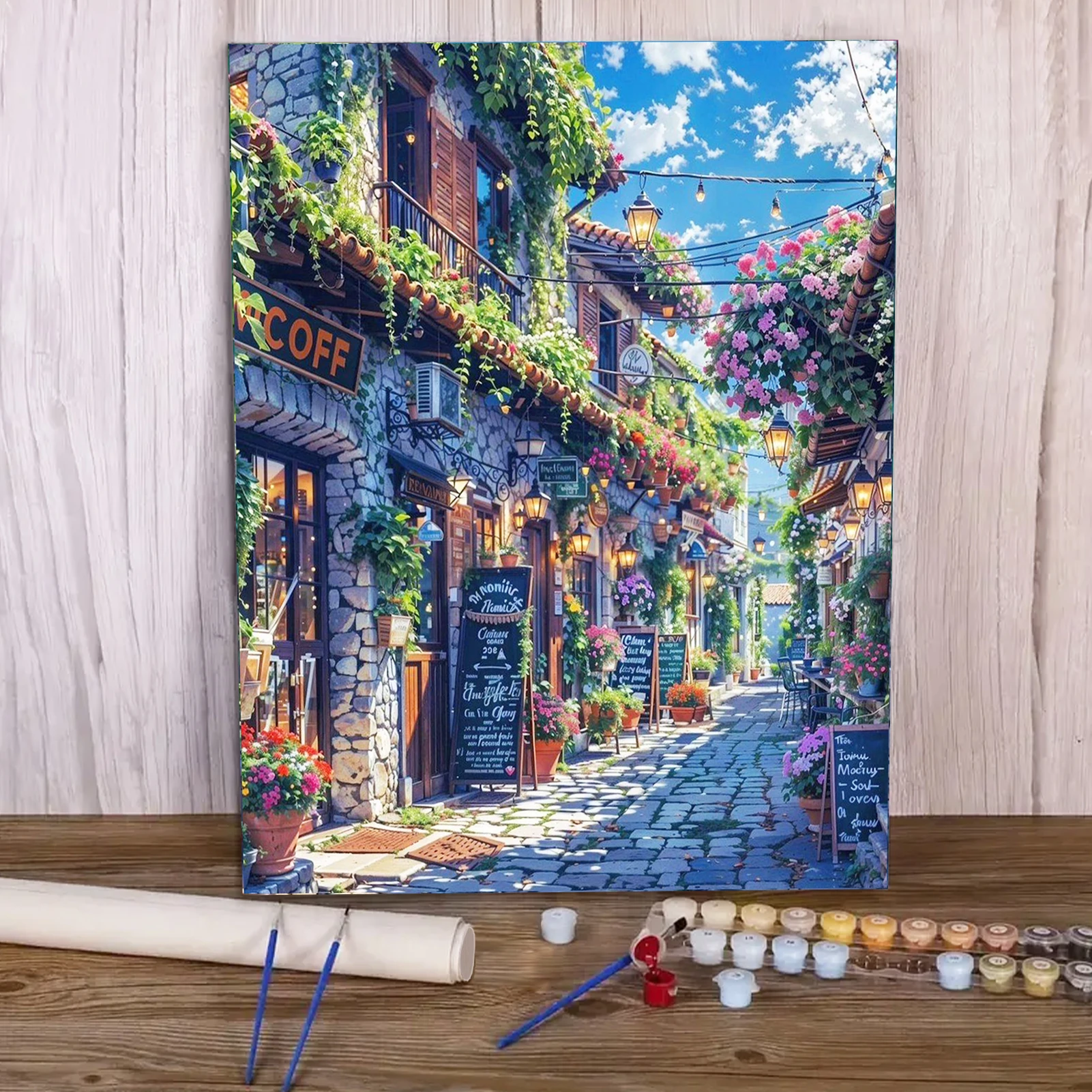 

Краска по номерам - 40x50 см, наборы для рисования города для начинающих на цветном холсте, легкое искусство своими руками для домашнего декора в подарок (без рамки)