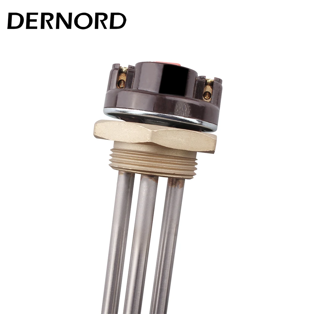 DERNORD-DC elemento de aquecimento com termostato tubular, elemento do calefator de água, SUS304, 250W, 450W, 1000W, 1500W, 48V, 96V