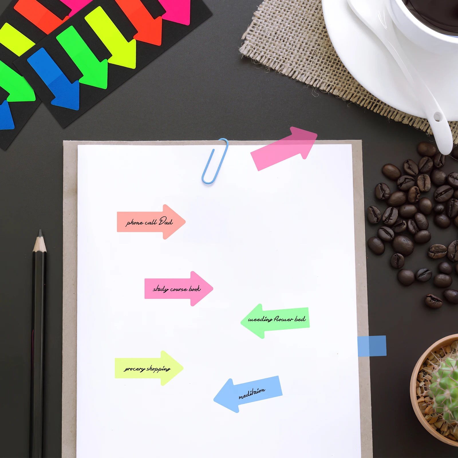 

10 Sets Arrow Shaped Stickers Re Stickable Bookmarks Page Markers Stationery Reading Notes Index Tabs Annotations Directional