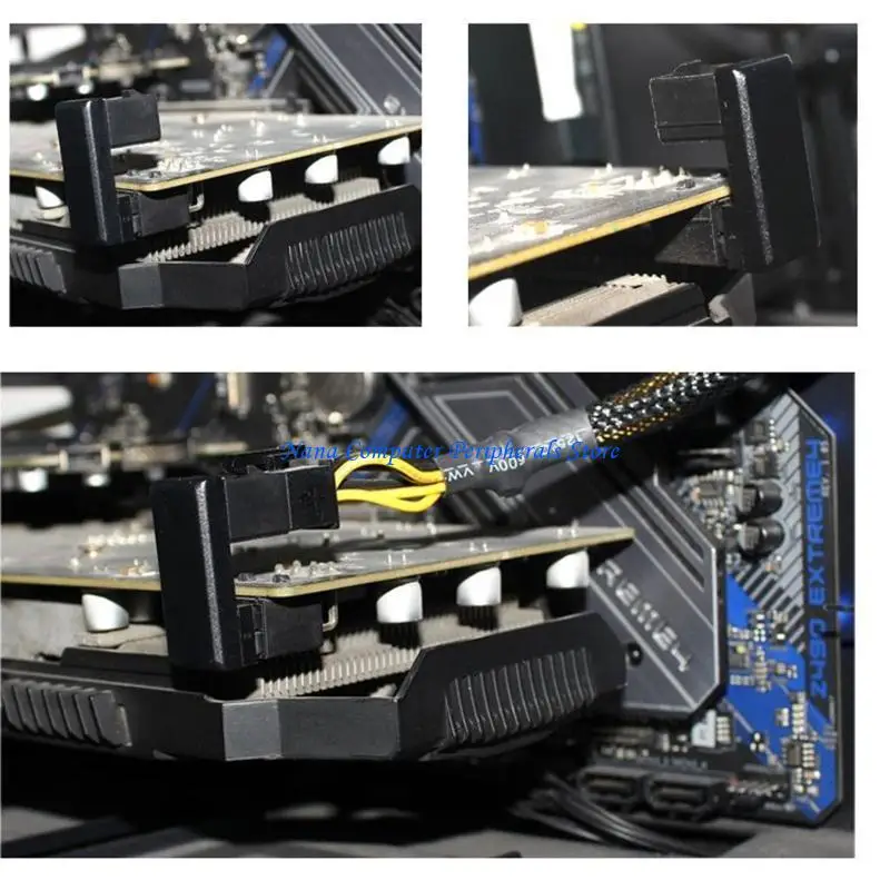 F68C ATX 8pin 6pin Male 180° Angled U Turn to 8Pin 6pin Female Power Adapter for Desk