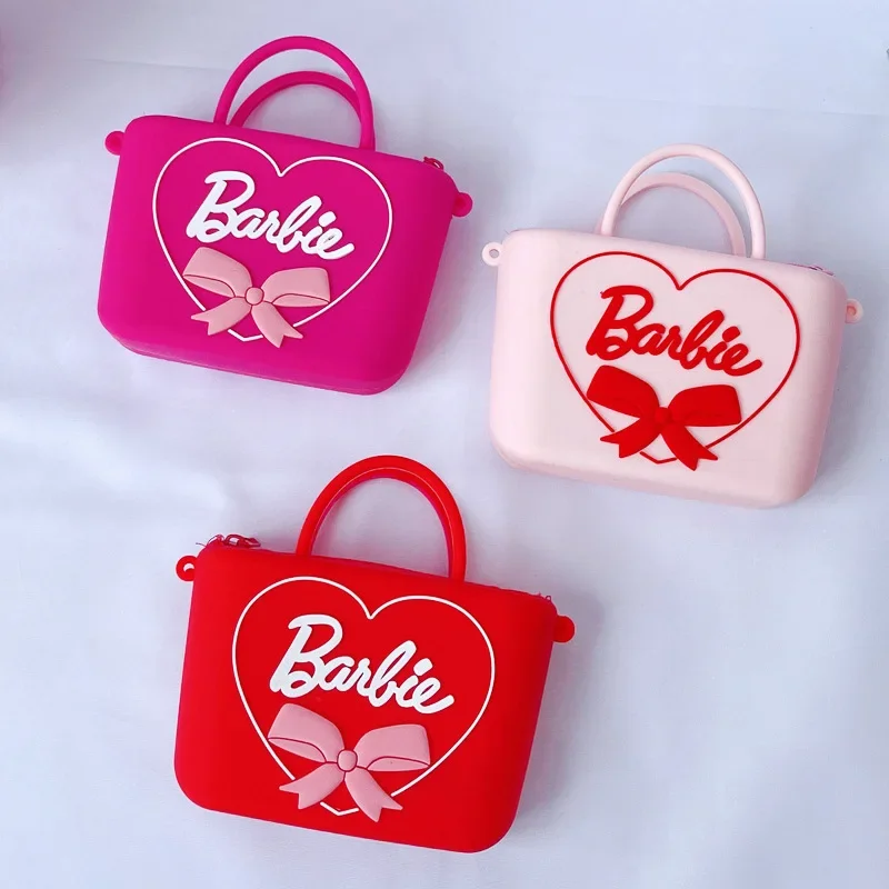 MINISO Barbie The Movie Peripheral Two-dimensional Silicone Cartoon Kawaii Love Hand-held Crossbody Bag Is The Best Gift