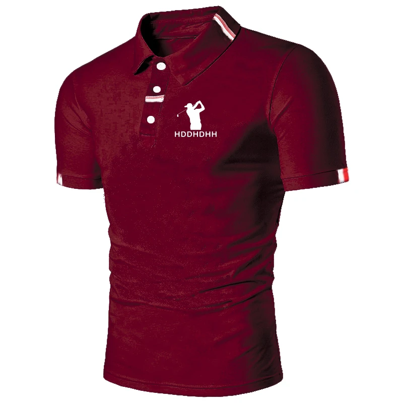 HDDHDHH Brand Printing Men\'s Casual Polo Solid Color Slim Shirt New Summer Fashion T-Shirt