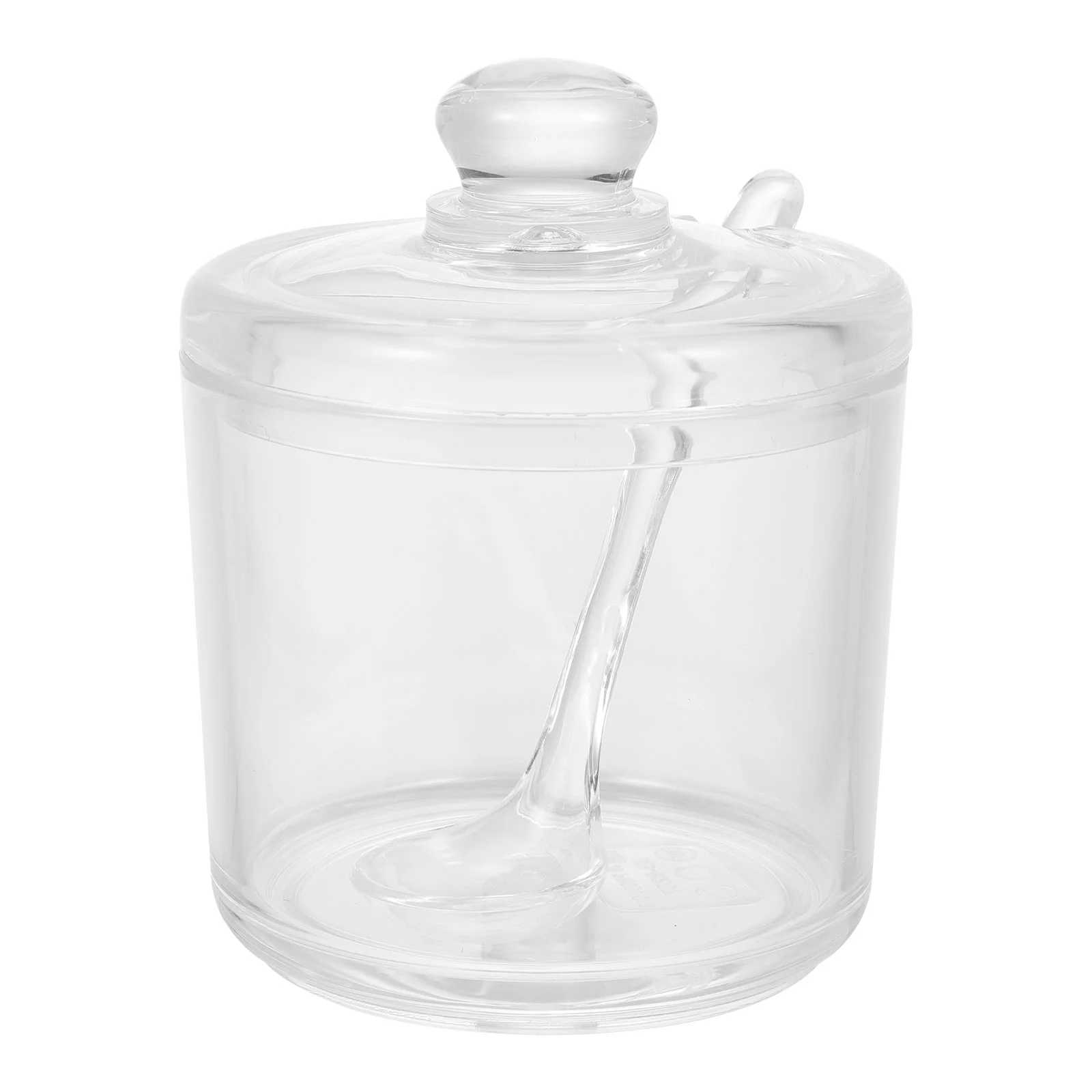 

Sugar Bowl Storage Jar Condiment Canister Decorative Kitchen Container Seasoning Transparent with Cover Salt Acrylic