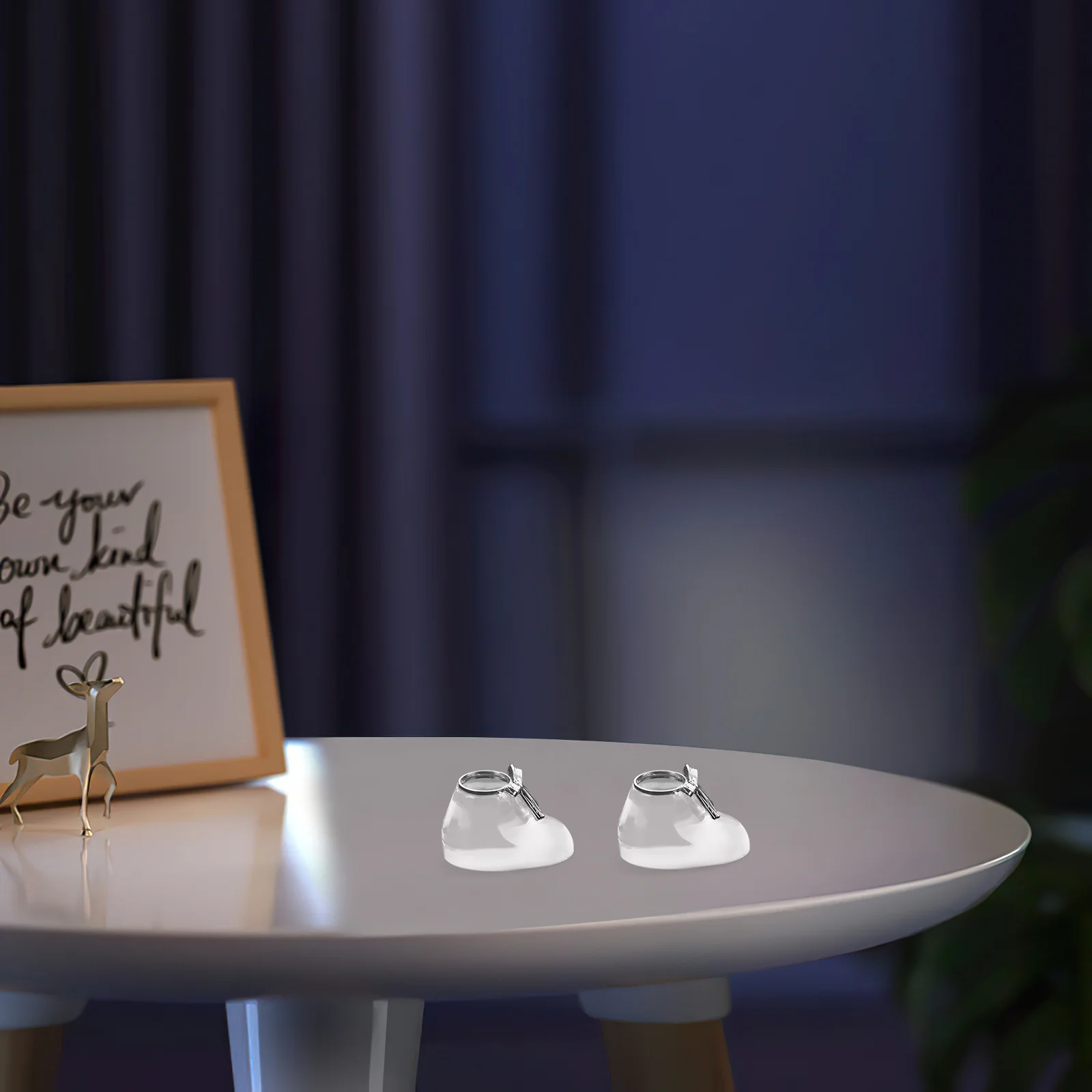 

2Pcs Crystal Baby Shoe Ornament Transparent First Christmas Keepsake Shower Decor Shoe Decoration