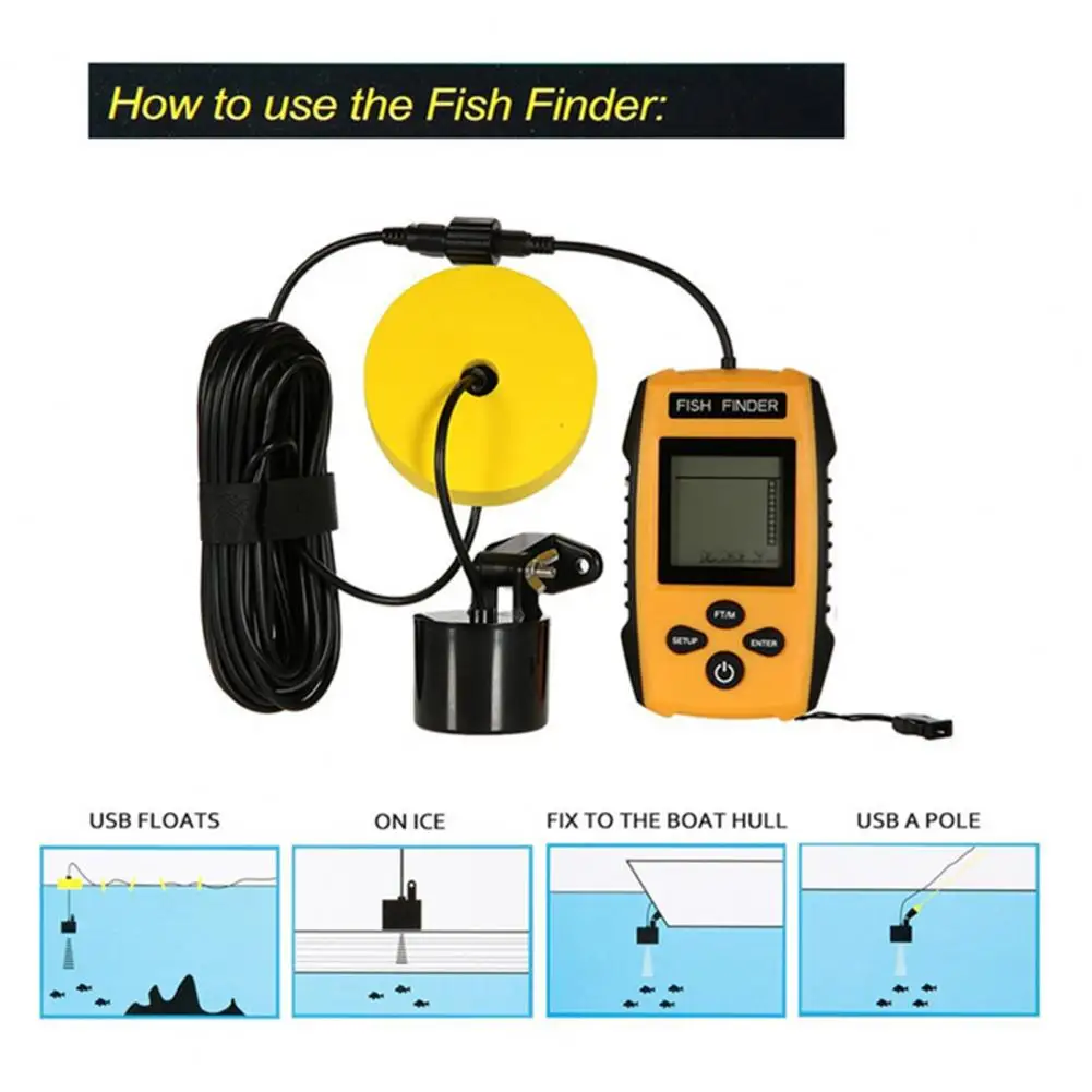 1 Set  Fish Detector Convenient Easy to Carry Fishing Tool Stable Fishing Tool  Shatterproof Fish Finding Device for Home