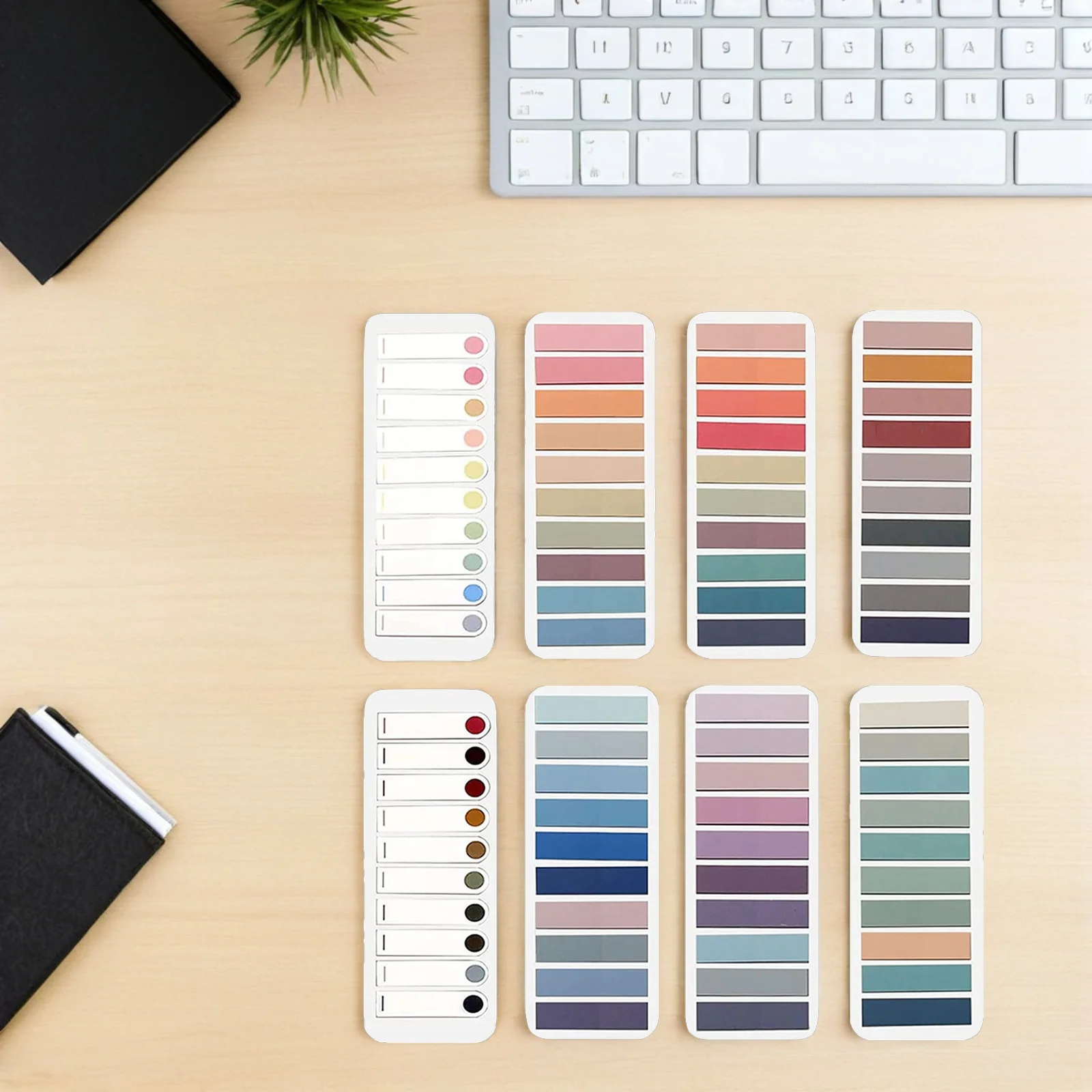 علامات صفحة شفافة ذاتية اللصق لقراءة الكتب وشرائط تسليط الضوء الملونة وعلامات الجملة المحمولة #2