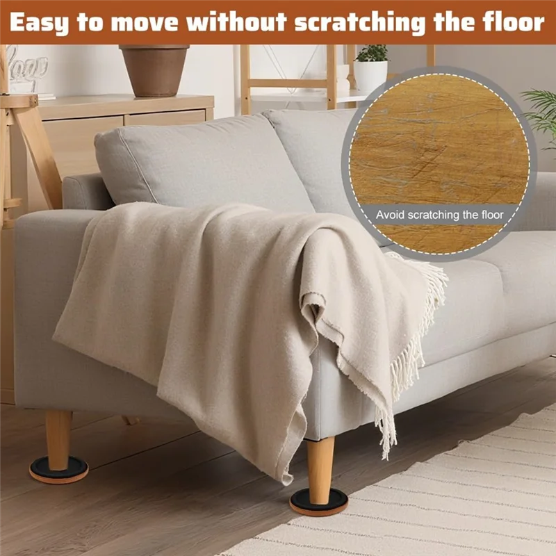 BAAR-Furniture Glides 16 unidades 89 mm redondo feltro desliza protetores de piso de feltro e Eva para móveis pesados