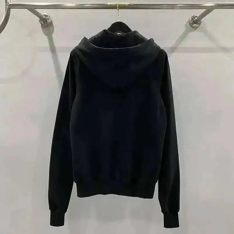 HKSH Spring New Men's Tide Punk Dark Hoodie Classic Black Coat Zipper Cardigan Hooded Long Sleeve Sweater Chic Sweatshirt HK0794 — zdjęcie 3