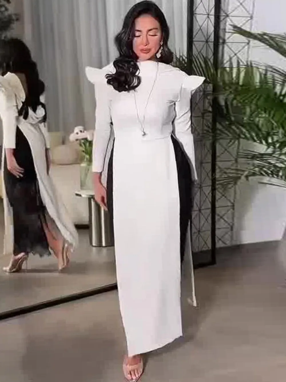 Eid Abaya Vestito Delle Donne Musulmano Jalabiya Arco Del Merletto Del Partito Abiti Largos Caftano Ramadan Abiti Lunghi Dubai Caftano Arabo Robe 2025