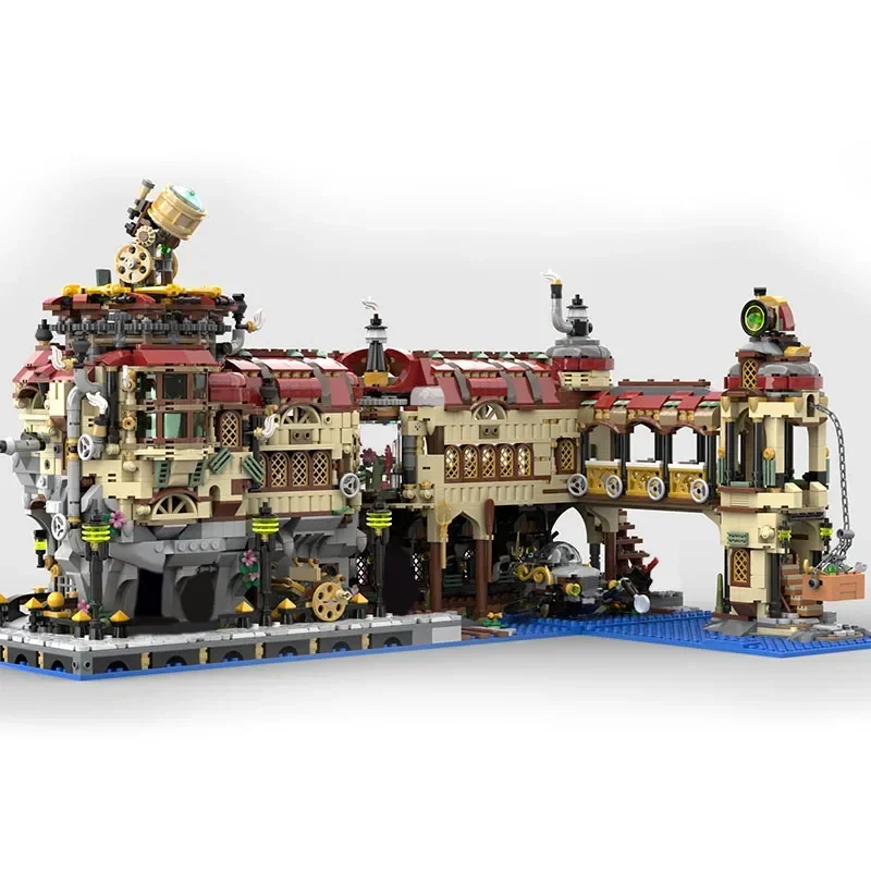 Castillo Medieval Steampunk creativo para niños, juego de bloques de construcción, juguetes educativos, casa de Ciencia de potencia de vapor, regalo de MOC-121751