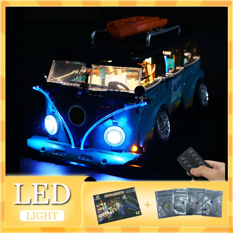 RC DIY LED Light Kit For LEGO KBOX 10510 T1 Camper Van Building Block Set（Only LED Light,Without Blocks Model）