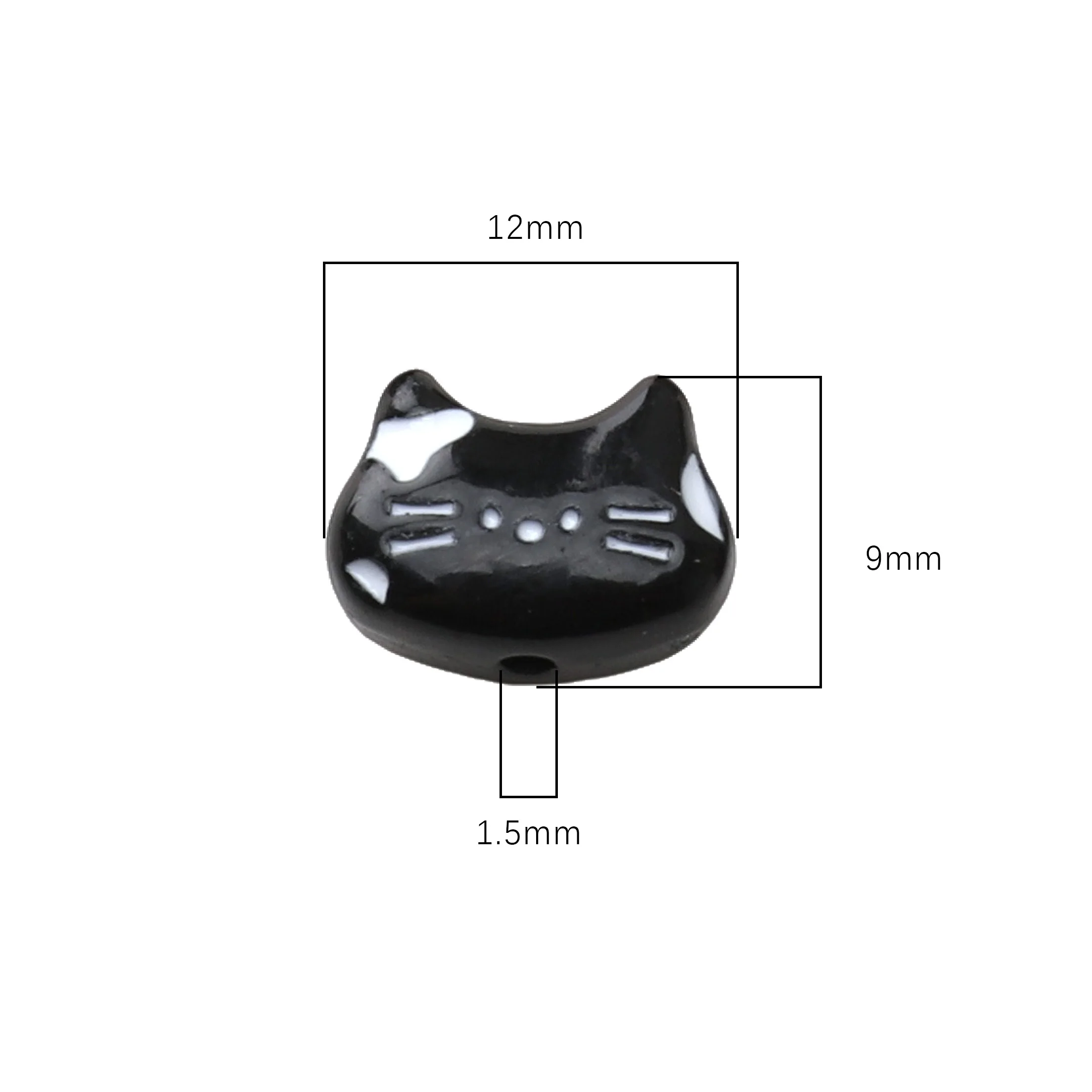 1 stücke Kleine Katze Kopf Legierung Perlen Cremige Katze Anhänger Handgemachte DIY Schmuck Armband Und Tasche Zubehör Gerade Loch Spacer perlen