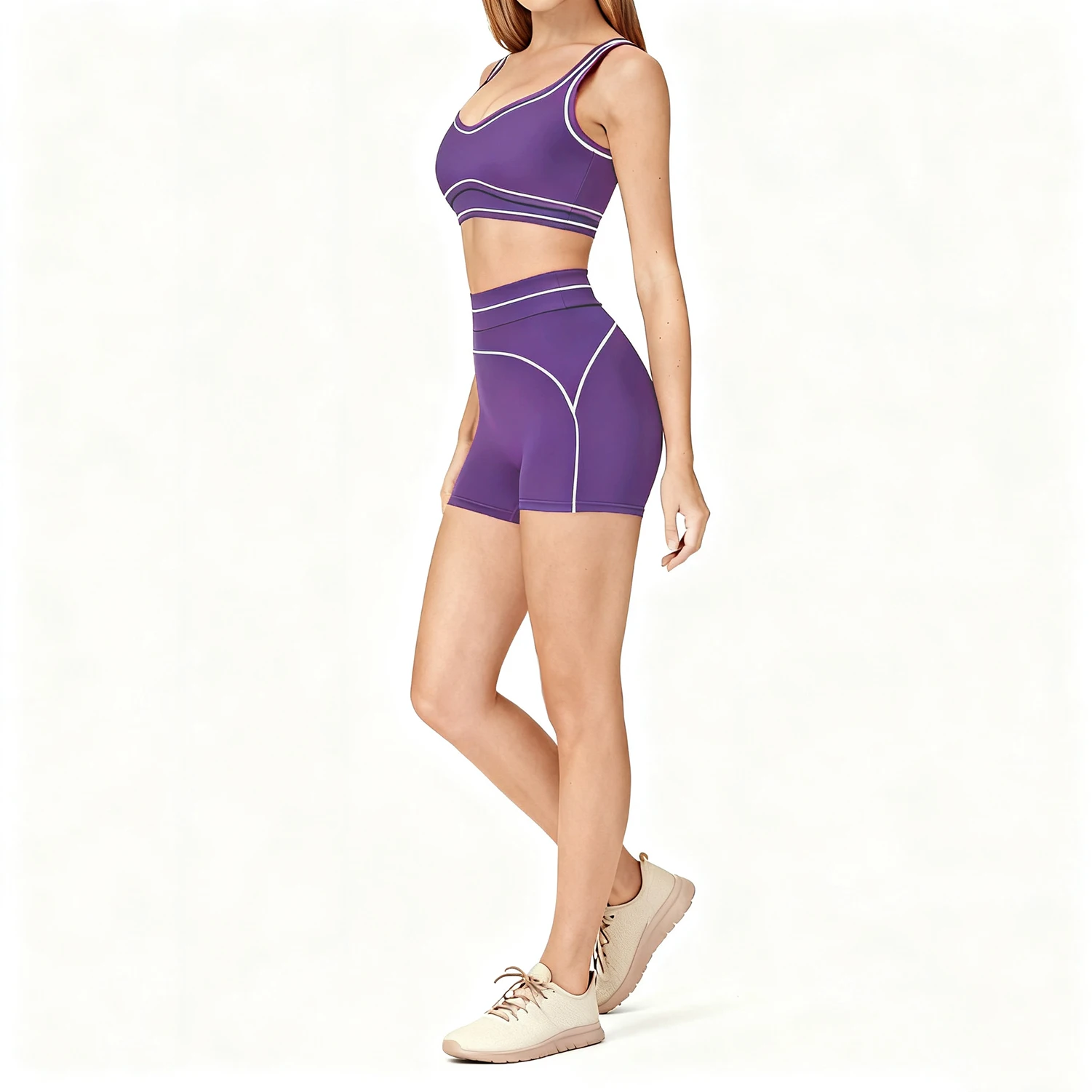 Women‘s Training Set Seamless Push Up Bra with Removable Pads High Waisted Compression Shorts Design Quick Dry GYM Wear